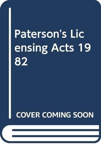 Paterson's Licensing Acts 1998