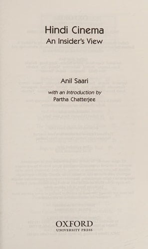 Hindi Cinema: An Insider's View