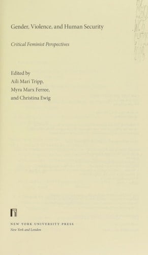 Gender, Violence, and Human Security Critical Feminist Perspectives