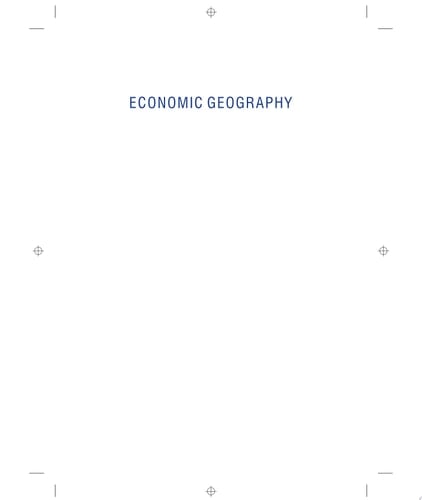 Economic Geography A Contemporary Introduction