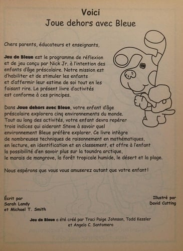 Joue dehors avec Bleue : super album de jeux et de coloriages