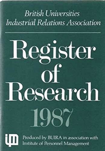 Register of Research 1987