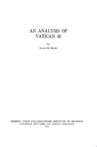 An Analysis of Vatican 30