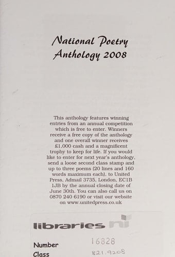 National Poetry Anthology 2008
