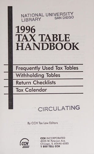 1996 tax table handbook