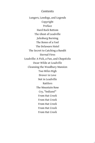 Lungers, Lawdogs, and Legends Boomtown Tales of Silver and Blood