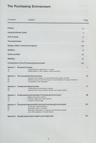 Study Guide: the Purchasing Environment