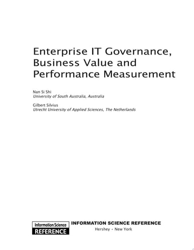 Enterprise IT Governance, Business Value and Performance Measurement