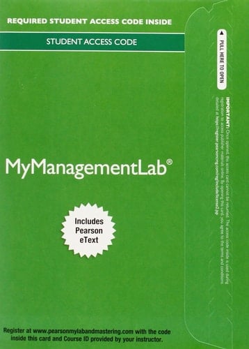 Essentials of Organizational Behavior Mymanagementlab With Pearson Etext Access Card