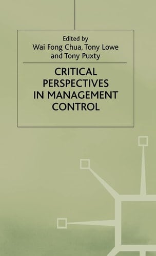 Critical Perspectives in Management Control