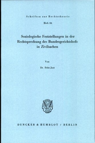 Soziologische Feststellungen in der Rechtsprechung des Bundesgerichtshofs in Zivilsachen