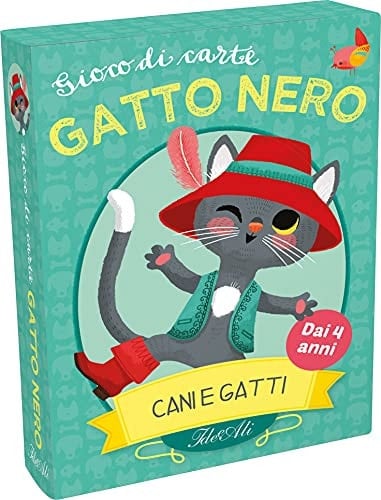 Cani e gatti. Gatto nero. Gioco di carte