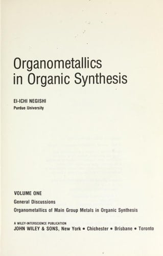 Organometallics in Organic Synthesis
