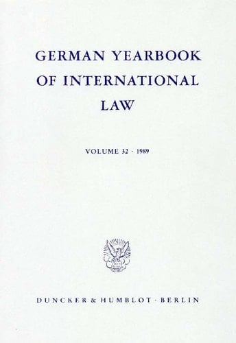 German Yearbook of International Law / Jahrbuch Für Internationales Recht