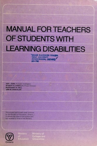 Manual for teachers of students with learning disabilities