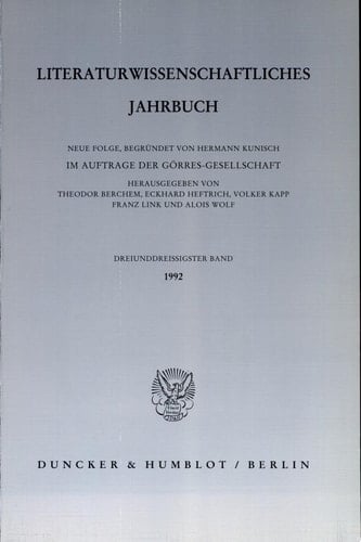 Literaturwissenschaftliches Jahrbuch. N.F., 33.1992