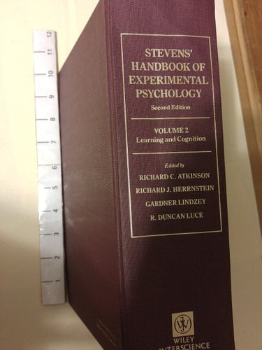 Stevens' Handbook of Experimental Psychology, Learning and Cognition