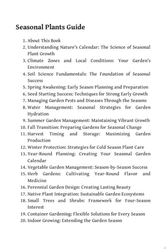 Seasonal Plants Guide