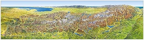 Alpen panorama sommer plano in huelse (214 x 60 cm