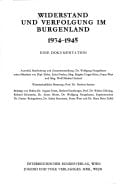 Widerstand und Verfolgung im Burgenland, 1934-1945: Eine Dokumentation (German Edition)