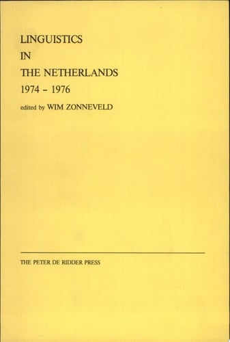 Linguistics in the Netherlands, 1974-1976