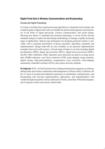 Digital Front-End in Wireless Communications and Broadcasting Circuits and Signal Processing