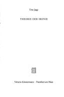 Theorie der Ironie (Das Abendland) (German Edition)