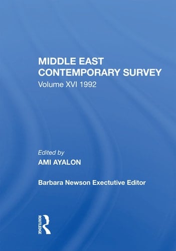 Middle East Contemporary Survey, Volume Xvi 1992