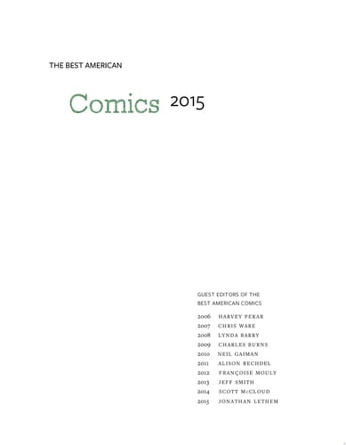 The Best American Comics 2015