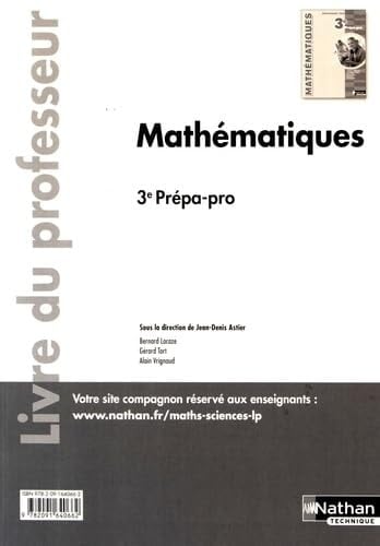 Mathématiques 3e Prépa-pro livre du professeur