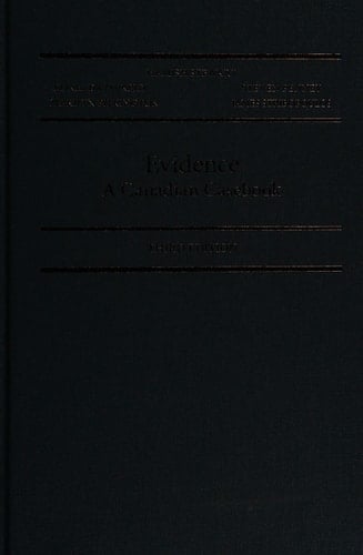 Evidence A Canadian Casebook