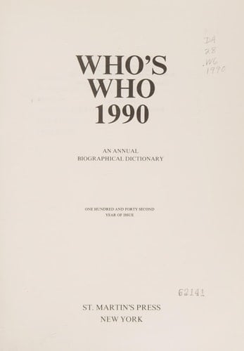 Who's Who, 1990
