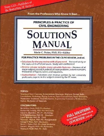 Principles and Practice of Civil Engineering Solutions Manual For the Most Effective PE Exam