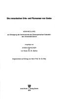 Die romanischen Orts- und Flurnamen von Grabs (German Edition)