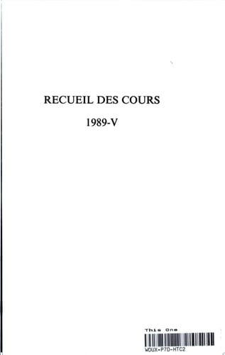 Recueil Des Cours, 1989-V