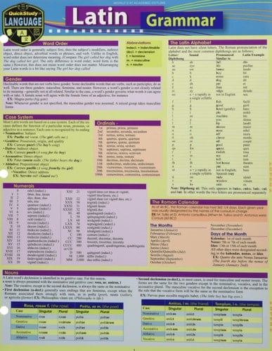 Latin Grammar A QuickStudy Language Reference Guide