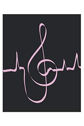 Music Clef Heartbeat - Music Book, Music Lines, Notebook, Notepad, 120 Pages, Souvenir Gift Book, Also Suitable As a Decoration for Birthday Or Christmas