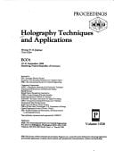 Holography Techniques and Applications Conference : Papers