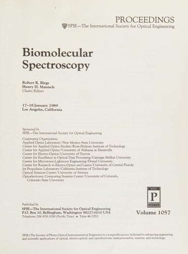Biomolecular Spectroscopy (1989 Los Angeles Symposium-Oe/Lase 89/Vol 1057)