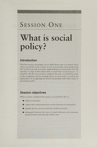 Contemporary Social Policy
