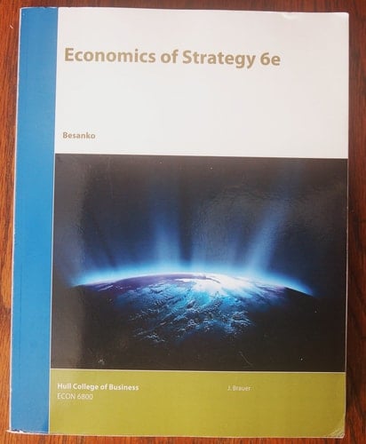 Economics of Strategy 6e by Besanko - Hull College of Business ECON 6800