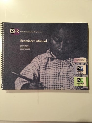 Examiner's Manual Early Screening Inventory, Revised
