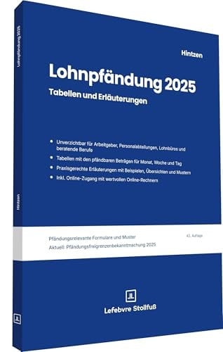 Lohnpfändung 2025 Tabellen und Erläuterungen