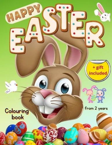 Easter Colouring Book: 60 High Quality, Fun Designs Printed on a Single Page with Black Backing to Avoid Color Bleeding Onto the Next Sheet - Colouring Book for Childrens - Doodling Book