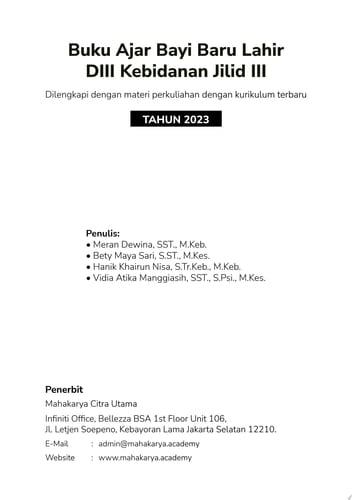 Buku Ajar Bayi Baru Lahir DIII Kebidanan Jilid III