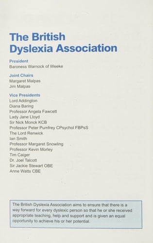 The Dyslexia Handbook 2011