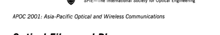Optical Fiber and Planar Waveguide Technology APOC 2001, Asia-Pacific Optical and Wireless Communications, 13-15 November 2001, Beijing, China