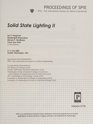 Solid State Lighting II (Proceedings of Spie)