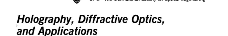 Holography, Diffractive Optics, and Applications 15-17 October, 2002, Shanghai, China