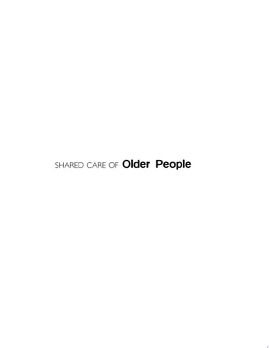 Shared Care of Older People Medicine of Old Age for the Primary Care Team